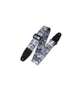 Levy's MPD2-048 Skeleton Sketches Guitar Strap White & Black