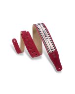 Levy's Guitar Straps MSJ26-BRG  Jacquard Strip & Suede Backing Color Burgundy 