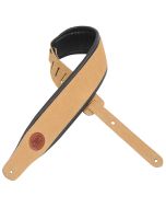 Levy's Guitar Straps MSS2-TAN Natural Tan/Black Leather Guitar Strap