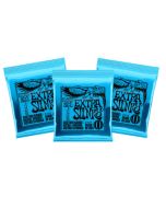 Ernie Ball P02225 Extra Slinky Nickel Wound Guitar Strings 3 Sets Pack Bundle