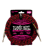 BRAIDED INSTRUMENT CABLE STRAIGHT/STRAIGHT 18FT - RED/BLACK