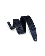 Levy's Guitar Straps PM44T01-BLK The "Oak & Acorns: Embossed Leather Black Guitar Strap Series"