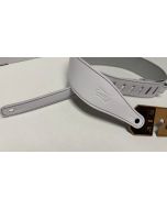 Levy's Guitar Straps DM17-WHT 2 1/2" White leather guitar strap with decorative edge-stitching