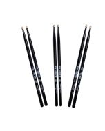 Vic Firth American Classic Drumsticks - 5A - Wood Tip - Black Finish 3 Pairs