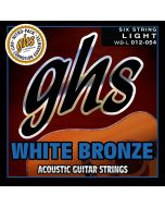 GHS Strings WB-L White Bronze™ Acoustic Guitar Strings, Light (.012-.054)