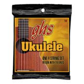 GHS Strings 10 Set, Hawaiian D-Tuning Ukulele Strings, Clear Nylon 
