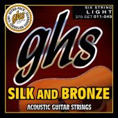 GHS Strings 370 Silk And Bronze, Copper-Tin-Phosphor Alloy Acoustic Guitar Strings, Light (.011-.049)