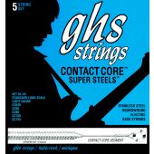 GHS Strings 5L-CC, 5-String Contact Core™ Super Steels™, Stainless Steel Bass Strings, Long Scale, Light (.040-.125)