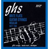 GHS Strings 730 Brite Flats™, Ground Roundwound Alloy 52™ Electric Guitar Strings, Regular (.012-.054)