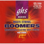 GHS 5GHS ML-DYB Bass Boomers Roundwound Long Scale Medium Light Electric Bass Strings 5-String