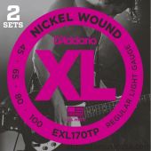 D'Addario EXL170TP Nickel Wound Long Scale Light Bass Strings (Pack of 2 Sets)