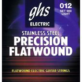 GHS Strings 900 Precision Flats™, Stainless Steel Flat Wound Electric Guitar Strings, Light (.012-.050)