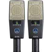 AKG C414 XLS Matched Pair Stereo Set Recording Microphones 
