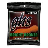 GHS Strings BB50H Bright Bronze™, 80/20 Copper-Zinc Alloy, Acoustic Guitar Strings, Hevy (.014-.060) 