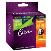 Elixir 16553 3 set Pack! 2 Nanoweb Phosphor Bronze Light Acoustic & 1 Electric Guitar strings