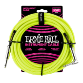 Ernie Ball PO6080 Braided Instrument Cable 10 Ft. NEON YELLOW UPC 749699100348