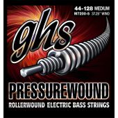GHS Strings M7200-5, 5-String Pressurewound™, Rollerwound Alloy 52™ Bass Strings, Long Scale, Medium (.044-.128)