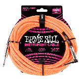BRAIDED INSTRUMENT CABLE STRAIGHT/ANGLE 18FT - NEON ORANGE