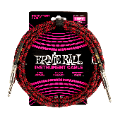 ERNIE BALL BRAIDED INSTRUMENT CABLE 10FT - RED/BLACK P06394