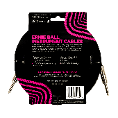 ERNIE BALL BRAIDED INSTRUMENT CABLE STRAIGHT/STRAIGHT 18FT - PURPLE/BLACK P06395