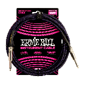 ERNIE BALL BRAIDED INSTRUMENT CABLE STRAIGHT/STRAIGHT 10FT - PURPLE/BLACK P06393