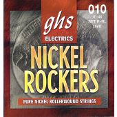 GHS Strings R+RL Nickel Rockers™, Rollerwound Pure Nickel Electric Guitar Strings, Light (.010-.046)