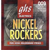 GHS Strings R+RXL Nickel Rockers™, Rollerwound Pure Nickel Electric Guitar Strings, Extra Light (.009-.042)