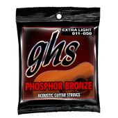 GHS Strings S315 Phosphor Bronze, Acoustic Guitar Strings, Extra Light 3 Individual SETS