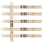 Vic Firth American Classic Drum Sticks 5B Nylon Tip 6 pair Pack UPC 750795000289