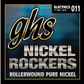 GHS Strings 1315 Nickel Rockers™, Rollerwound Pure Nickel Electric Guitar Strings, Wound 3rd, Light (.011-.050)