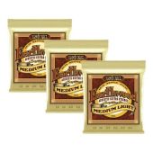 MEDIUM LIGHT P02003 EARTHWOOD 80/20 BRONZE ACOUSTIC GUITAR STRINGS 12-54 GAUGE (3 Sets)