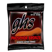 GHS Strings 340 Phosphor Bronze Acoustic Guitar Strings, Heavy (.014-.058)