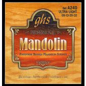 GHS Strings A240 Phosphor Bronze Mandolin Strings, Loop End, Ultra Light (.009-032)