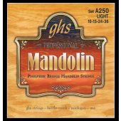 GHS Strings A250 Phosphor Bronze Mandolin Strings, Loop End, Light (.010-.038)
