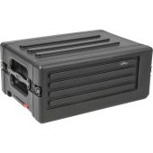 SKB 1SKB-R4SW rSeries Roto-Moulded 4U Shallow Rack Case with Wheels and Handle