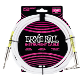 Ernie Ball P06049 White Instrument Cable Angle 10 Feet