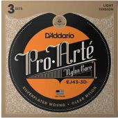 D'Addario EJ43-3D  Pro-Arté Nylon, Light Tension 3 Complete Sets 