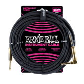 Ernie Ball PO6086 Braided Instrument Cable 18 Ft. BLACK UPC 749699100409