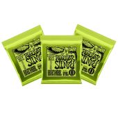 Ernie Ball Regular Slinky, Braided Cable, Tuner &amp; Guitar Picks Green Gift Bundle 