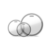 Evans EC2S Clear Tom Heads with Free 14 in. HD Dry Snare Head 12, 13, 16 in