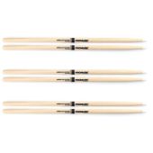 ProMark TX747N (3 pairs) HICKORY NYLON TIP Drum Sticks - "ROCK" UPC 616022105489