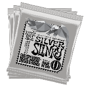 Ernie Ball John Mayer P03818 Silver Slinky Signature Strings 3 Pack Tin Case