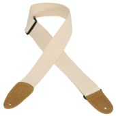Levy's MC8-NAT Cotton Guitar Strap With Suede Ends Natural Color 