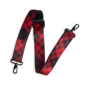 Levy's Case Straps MCP-002 Case Strap With Printed Black and Red Plaid Pattern