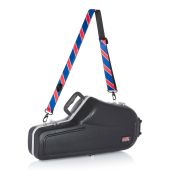 Levy&#039;s Case Straps MCS-002 Case Strap With Printed Red and Navy Stripe Pattern