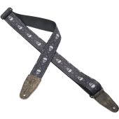 Levy's Guitar Straps MDL8-014 Skulls Guitar Strap Black & Grey