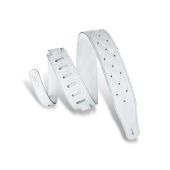 Levy's Guitar Straps MG26DS-WHT_ABK Garment strap w/ decorative stitching and stud 