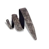 Levy's Guitar Straps MG317BOG-BLK Distressed leather strap w/ garment backing