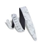 Levy's Guitar Straps MG317BOG-WHT  White Distressed leather strap w/ garment backing