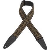 Levy's Guitar Straps MGHJ2-001 jacquard guitar strap with garment leather backing